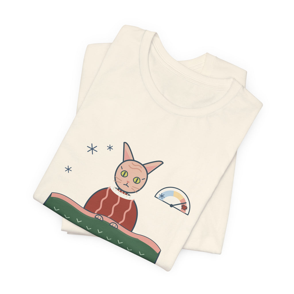 Hairless Cat T-Shirt - December Is a Sweater Emergency Funny Sphynx Cat Tee