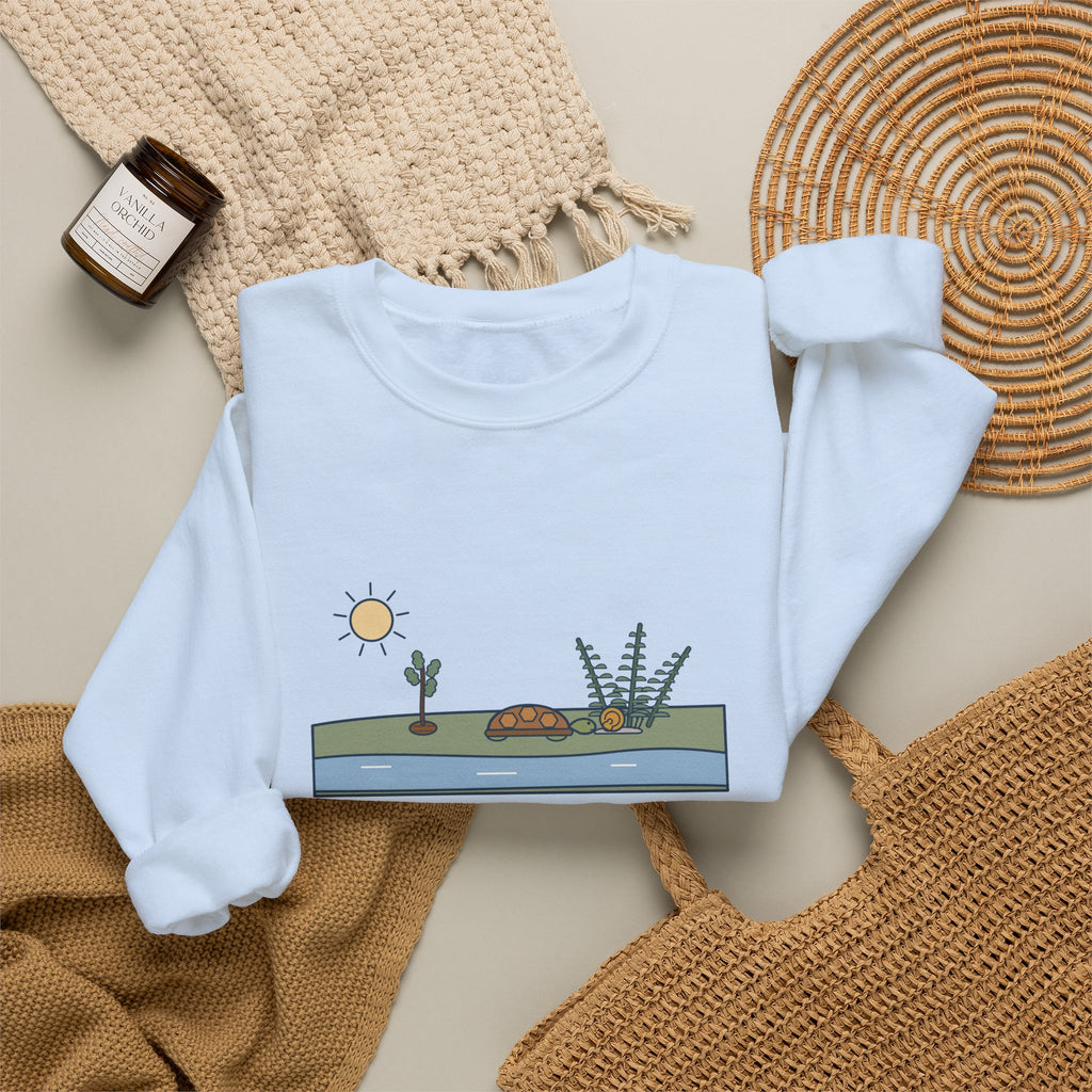 Adopt the Pace of Nature, Her Secret Is Patience Sweatshirt, Nature Emerson Quote Crewneck with Tortoise and Snail