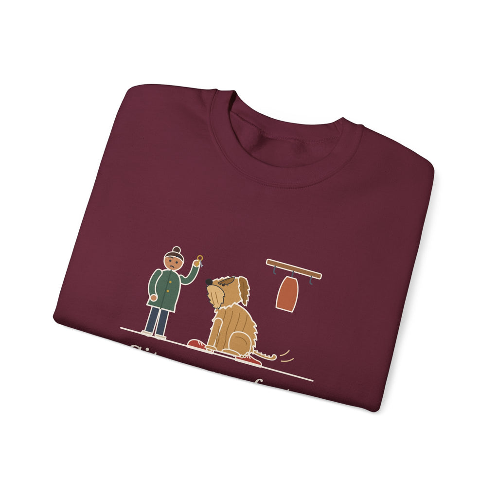 Briard Crewneck Sweatshirt - Sits on My Feet So I Can't Leave Shaggy Dog Owner Gift