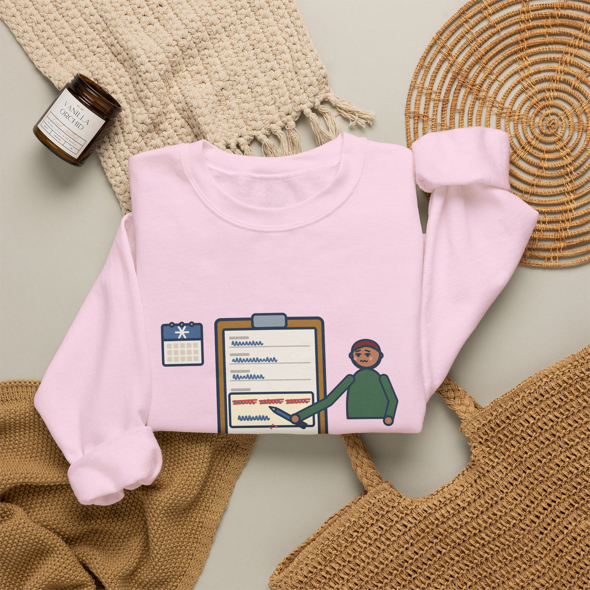 January Sweatshirt, Third Week, Still Writing Last Year on Every Form, Funny Date Field Crewneck