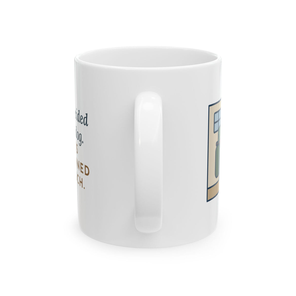 Bullmastiff Mug, Decided He Was a Lap Dog, Two of Us Pinned to the Couch, Funny Coffee Mug 11oz