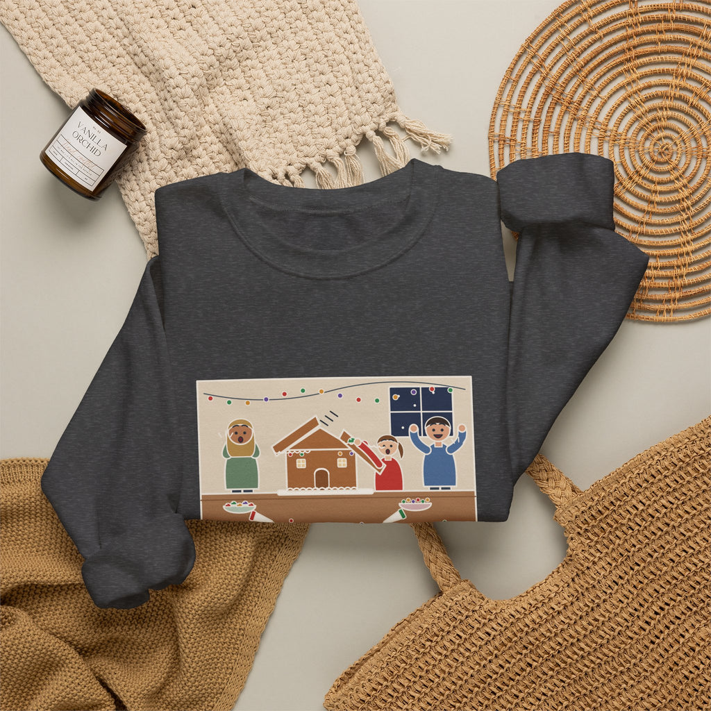 Gingerbread House Sweatshirt, The Roof Slid Off at the Second Gumdrop, Funny Holiday Baking Night Crewneck