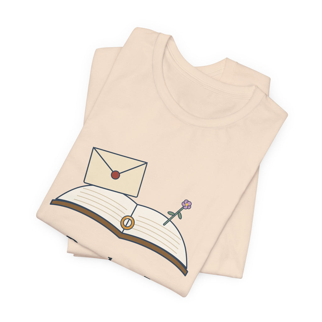 Brontë Quote T-Shirt, Reader, I Married Him, Wedding Letter and Ring Tee