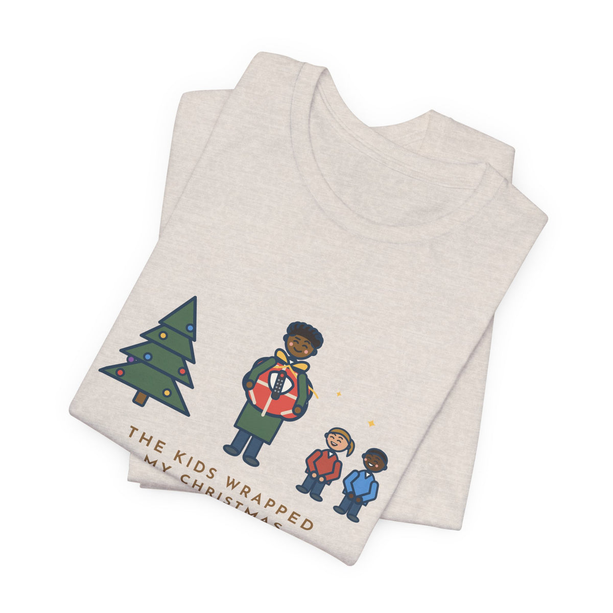Funny Christmas Present T-Shirt, The Kids Wrapped It Themselves, It Was the TV Remote, Proud Wrappers Tee
