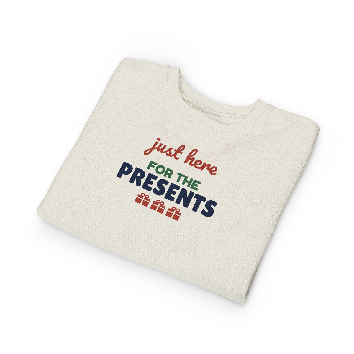 Just Here for the Presents Toddler Sweatshirt, Kids Christmas Crewneck