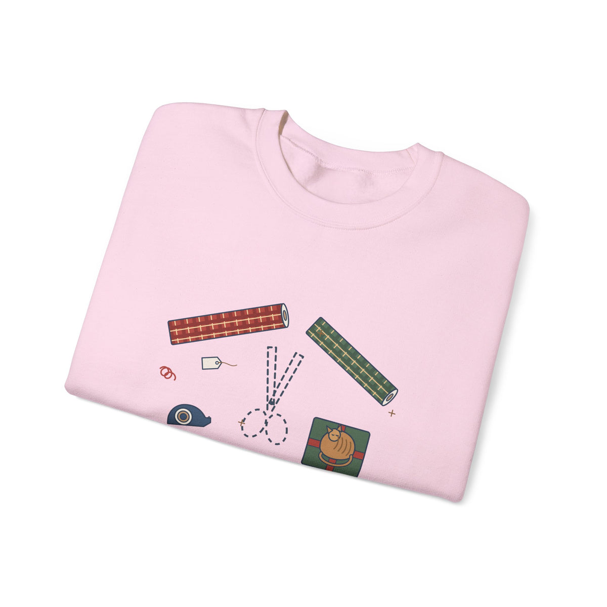 Christmas Crewneck Sweatshirt - Who Has the Scissors? Gift Wrapping Night Sweatshirt