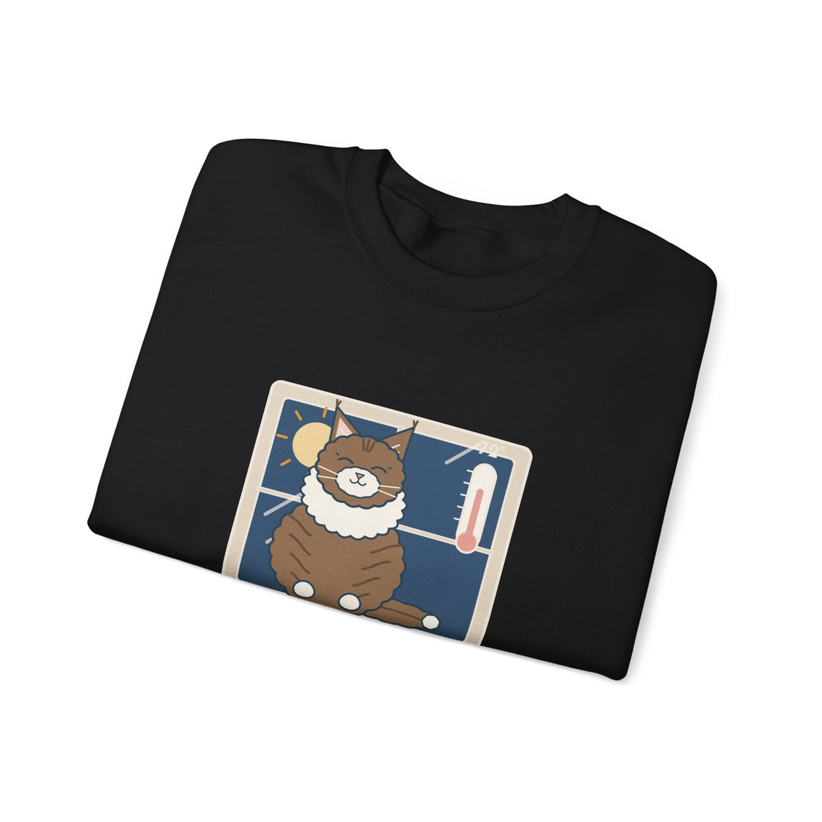 Norwegian Forest Cat Crewneck Sweatshirt - Wears a Winter Coat to the Windowsill