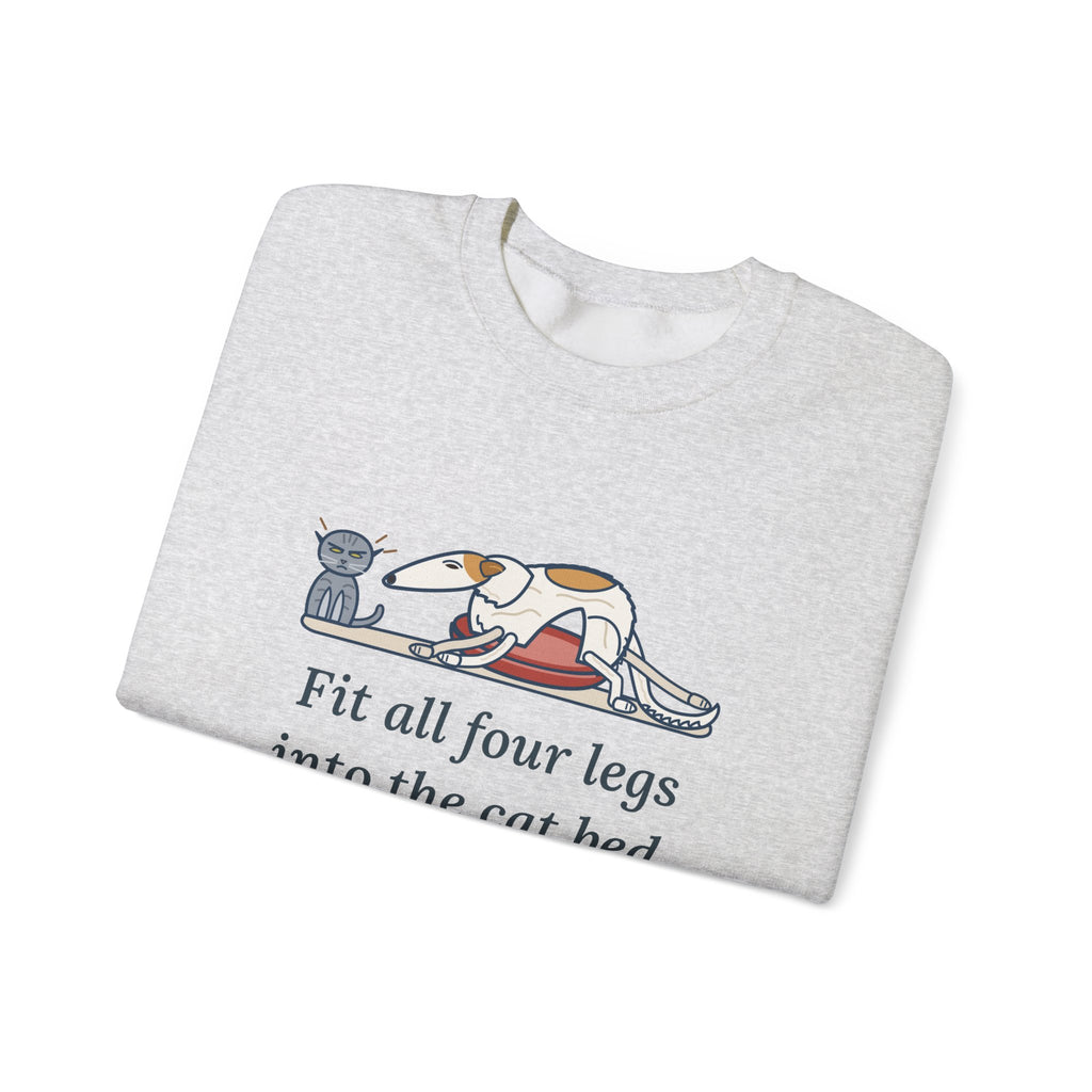 Borzoi Crewneck Sweatshirt - All Four Legs in the Cat Bed Sighthound Owner Gift