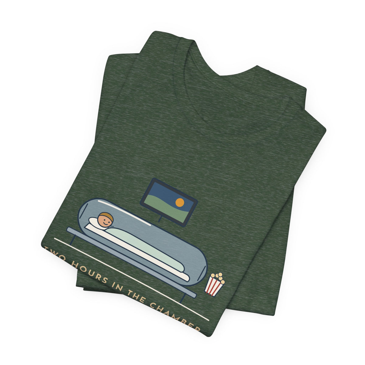Hyperbaric Nurse T-Shirt - Two Hours in the Chamber, One Movie Start to Finish Funny Tee
