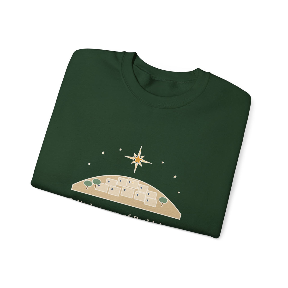 O Little Town of Bethlehem Sweatshirt, Christmas Brooks Quote Crewneck with Hill Town Star