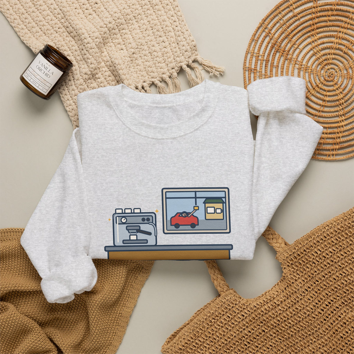 Coffee Sweatshirt, Bought an Espresso Machine, Still Stop for Coffee on the Way to Work, Funny Drive-Through Crewneck