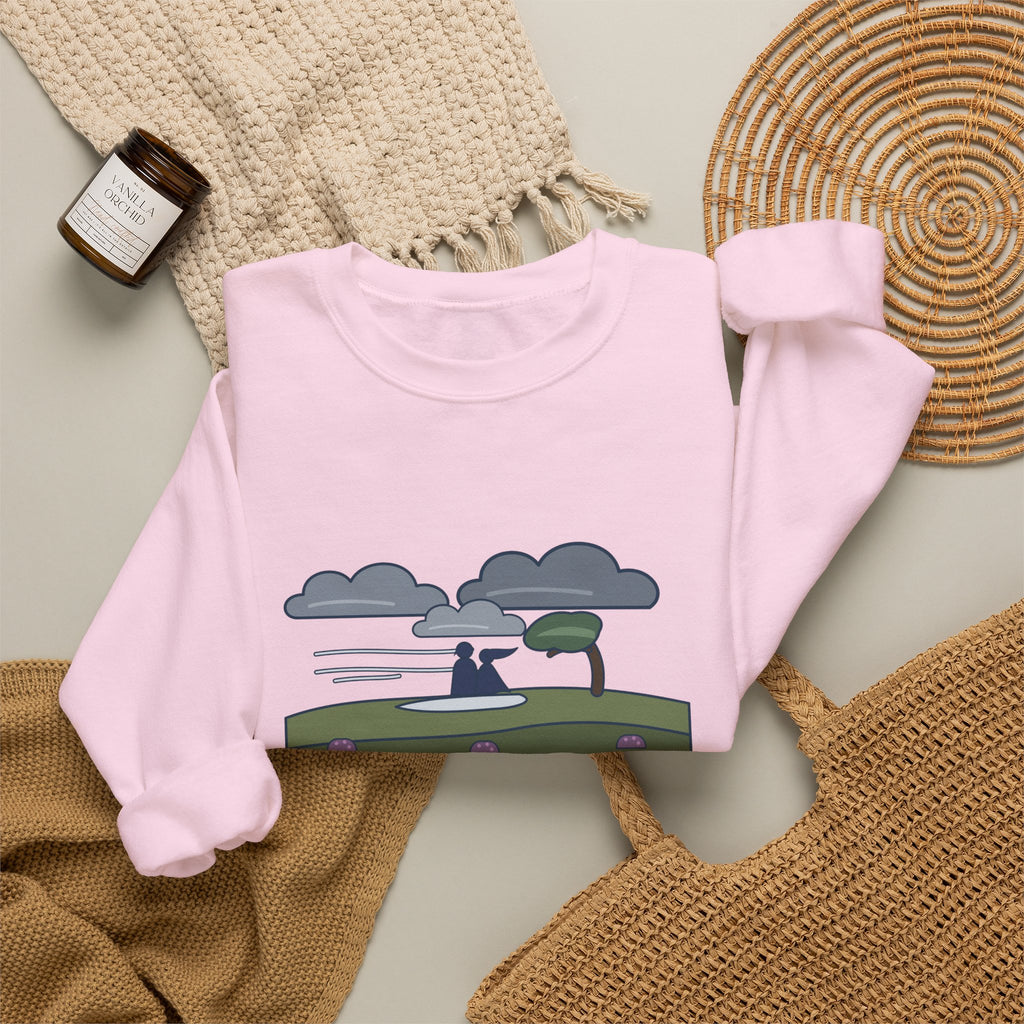 He's More Myself Than I Am Sweatshirt, Love Emily Brontë Quote Crewneck with Stormy Moor