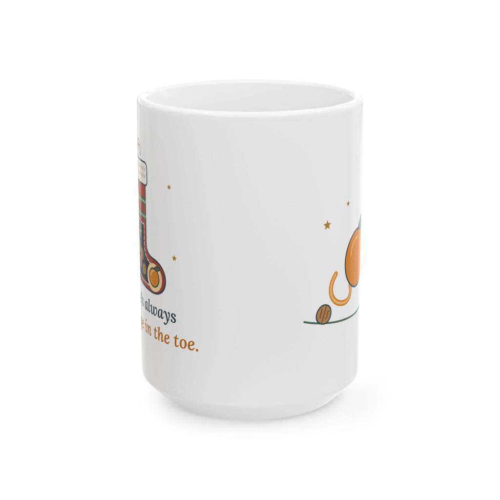 Large 15oz Christmas Stocking-Stuffer Mug - There's Always an Orange in the Toe Grandparent Gift