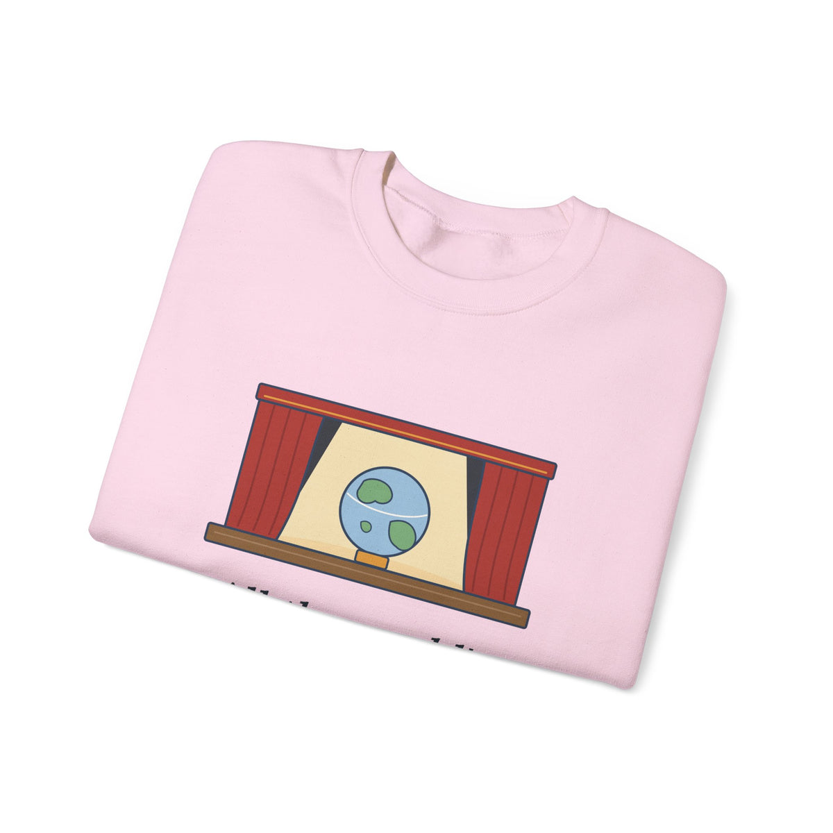 All the World's a Stage Sweatshirt, Theatre Shakespeare Quote Crewneck with Globe on Stage
