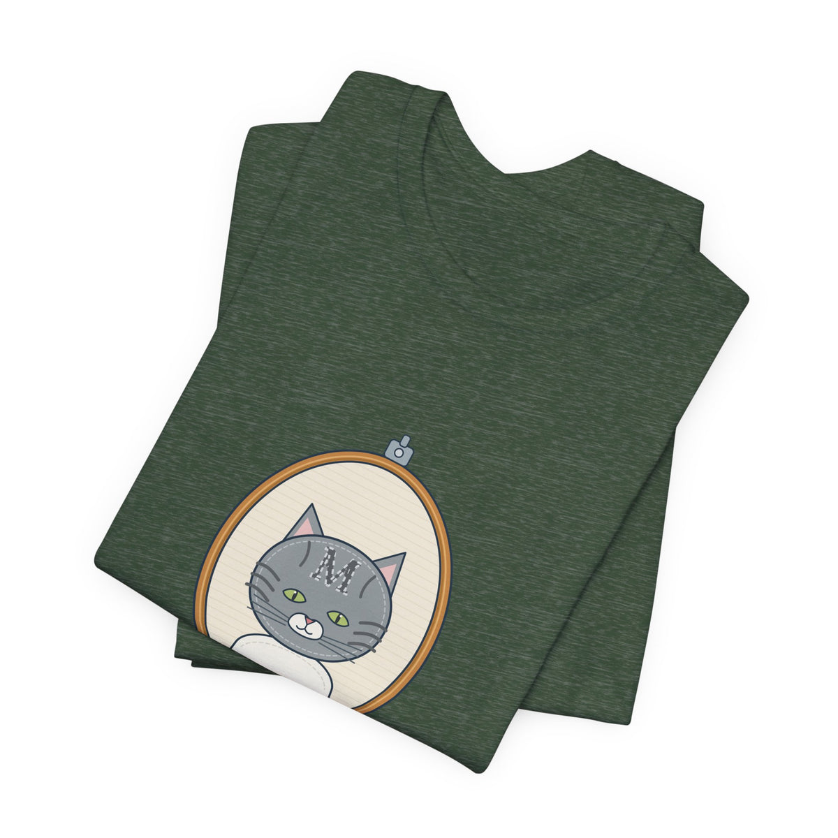 Gray Tabby Cat T-Shirt - Forehead M Initial, Nature's Own Letter Tabby Cat Lover Tee