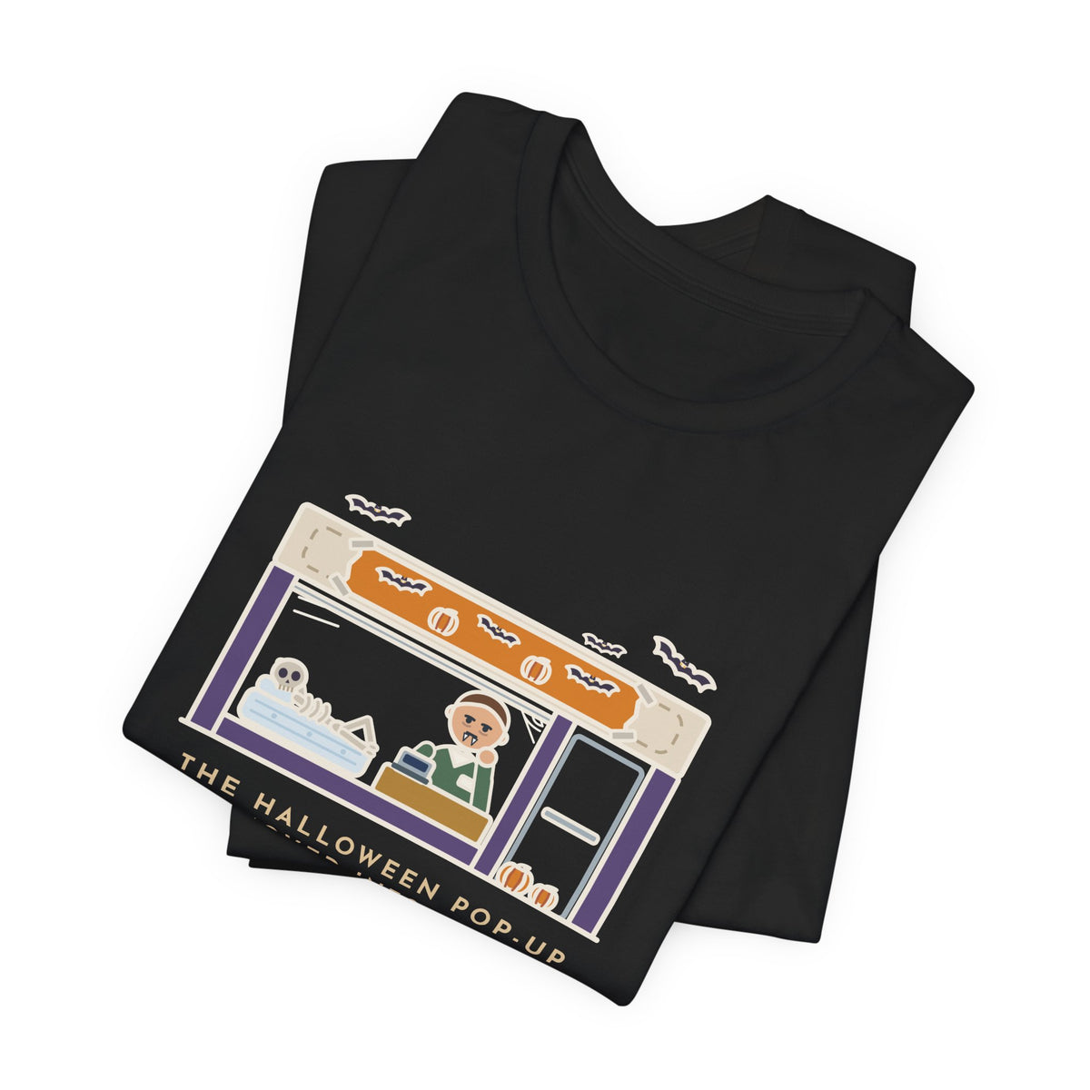 Funny Halloween T-Shirt - The Halloween Pop-Up Moved Into the Old Mattress Store, Same Guy at the Register