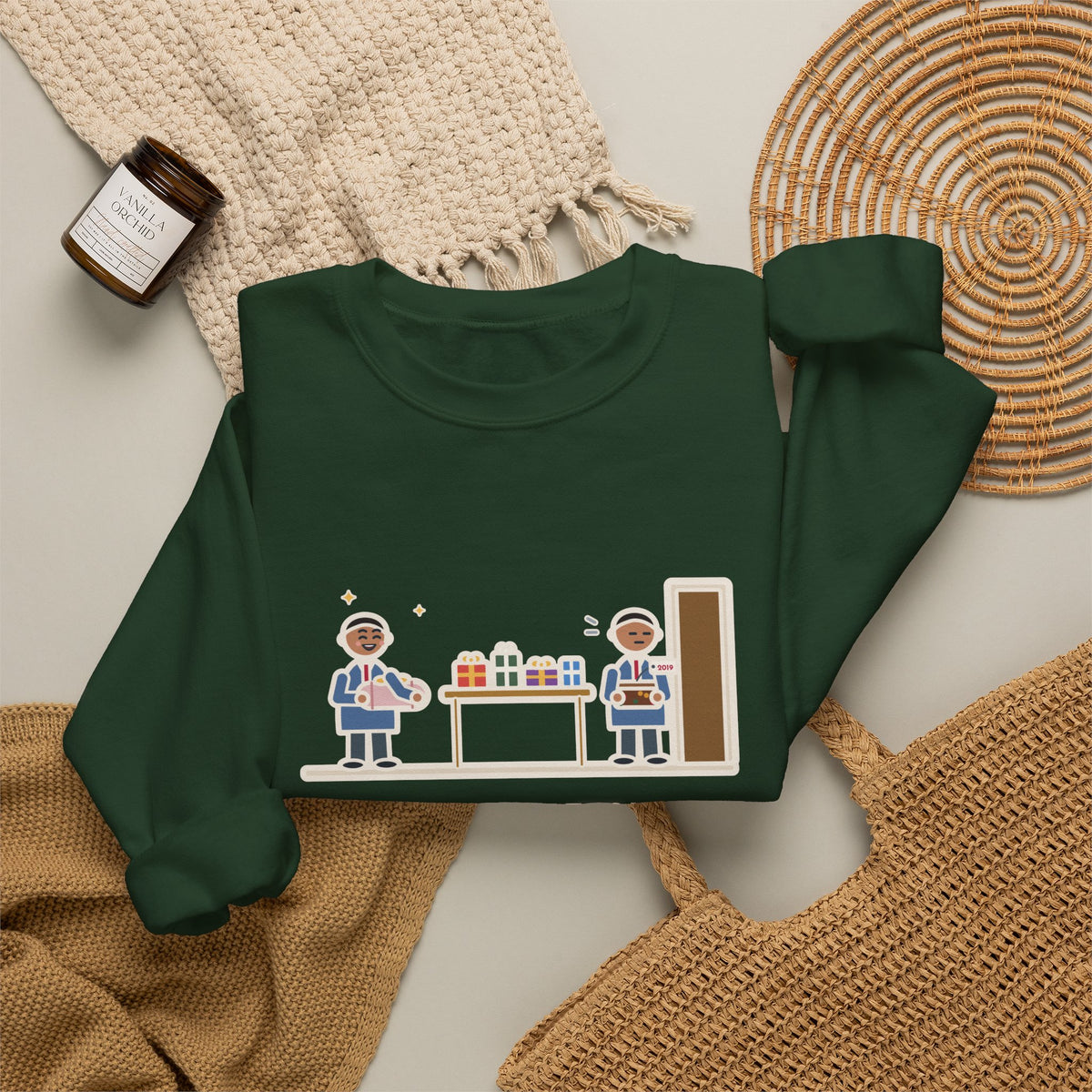 Office Gift Swap Sweatshirt, Brought a Nice Blanket, Went Home with a Fruitcake from 2019, Funny Break Room Swap Crewneck
