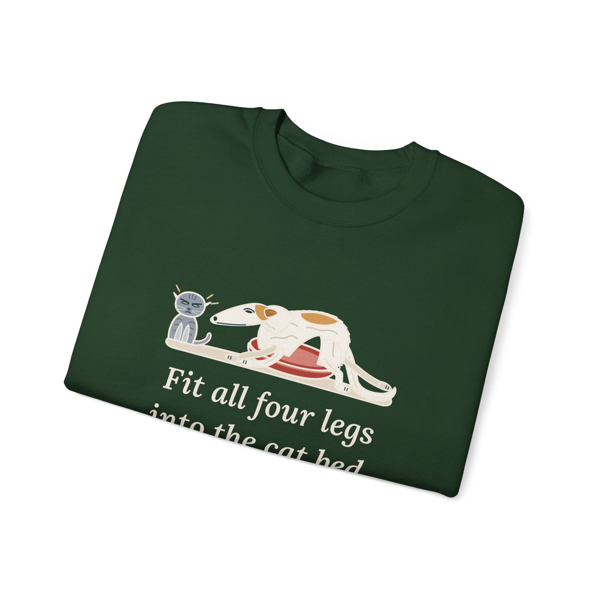 Borzoi Crewneck Sweatshirt - All Four Legs in the Cat Bed Sighthound Owner Gift