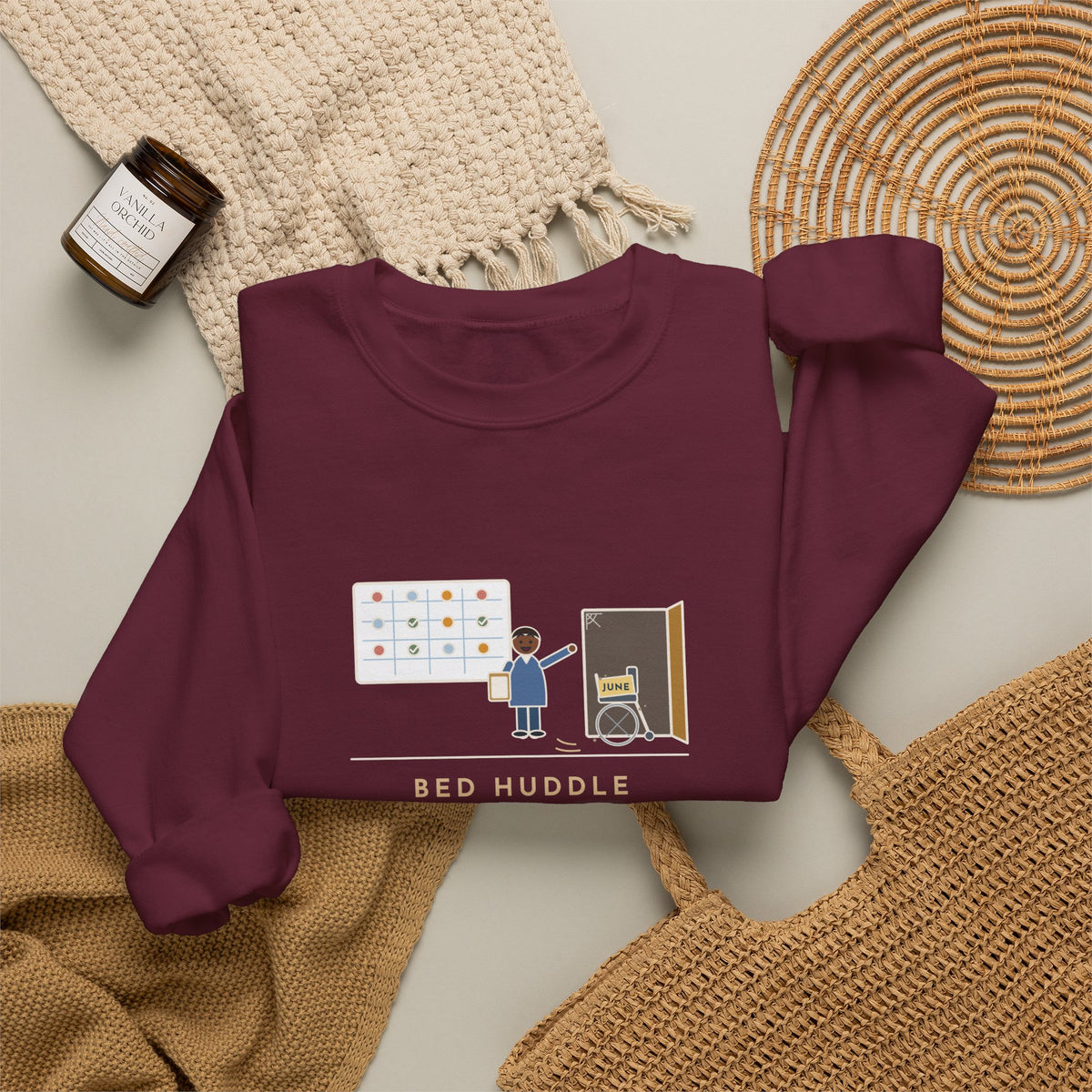 Bed Management Nurse Crewneck Sweatshirt - Three Beds and a Long-Lost Wheelchair