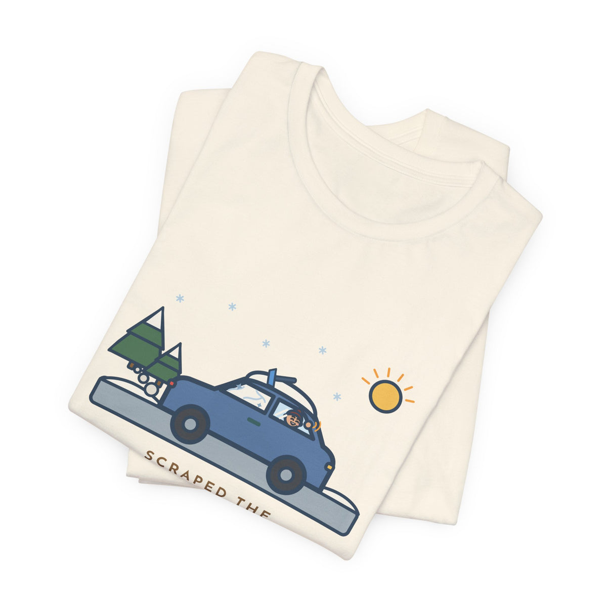 Funny Winter Driver T-Shirt, Scraped the Windshield for Ten Minutes, Back Window Still Frozen, Frosty Driveway Tee
