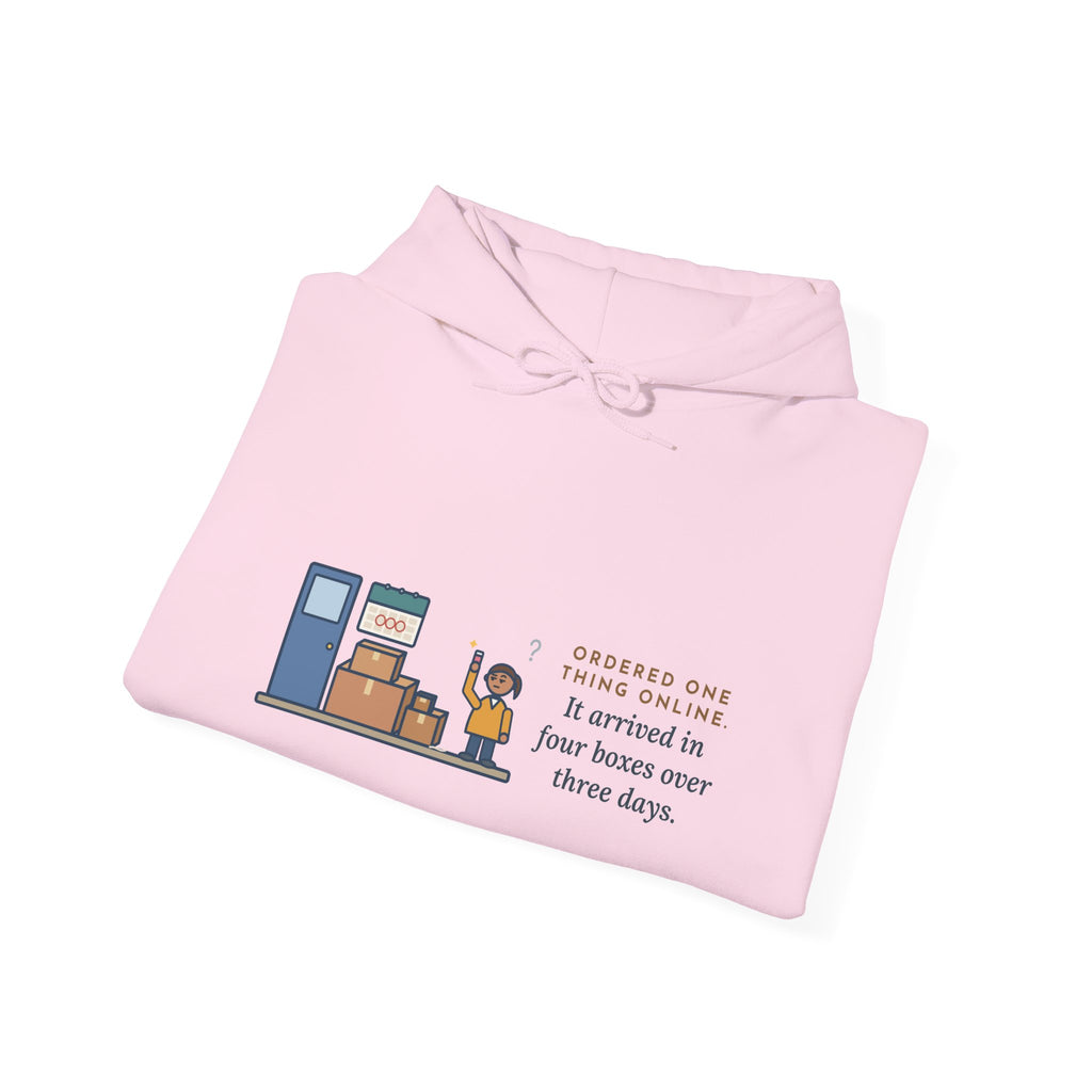Funny Delivery Boxes Hoodie, Ordered One Thing Online, It Arrived in Four Boxes Over Three Days
