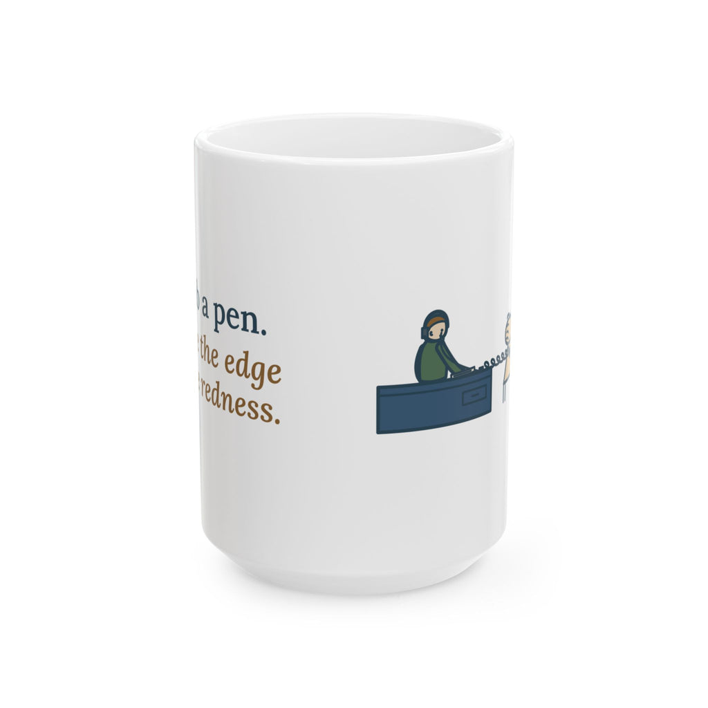 Large 15oz Telephone Triage Nurse Mug - Advice Line Pen and Phone Cord Design