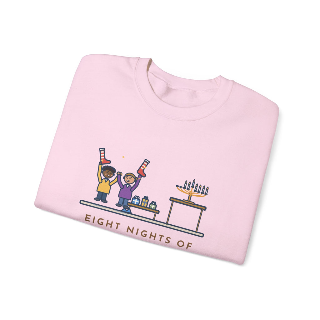 Hanukkah Sweatshirt, Eight Nights of Gifts, Night Six Was Socks, the Kids Cheered Anyway, Funny Night Six Crewneck