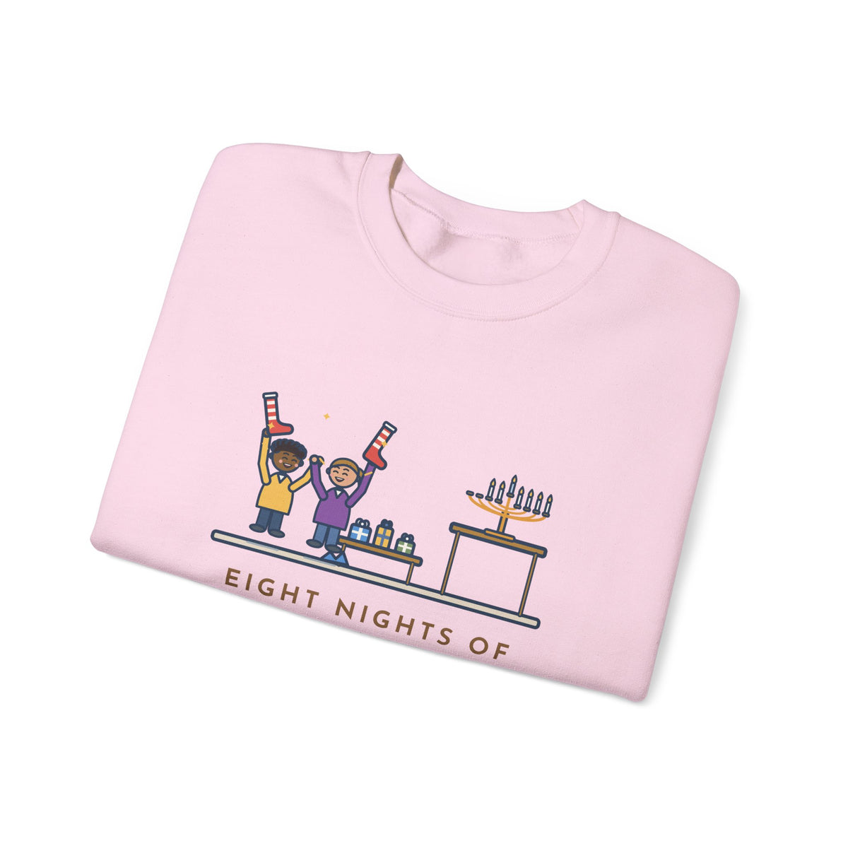 Hanukkah Sweatshirt, Eight Nights of Gifts, Night Six Was Socks, the Kids Cheered Anyway, Funny Night Six Crewneck