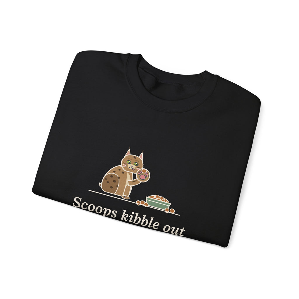 Pixiebob Cat Crewneck Sweatshirt - Kibble Scooped With Her Mitten Paw