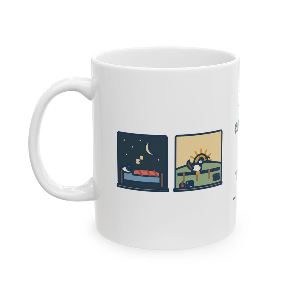 Franklin Wisdom Quote Mug, Early to Bed and Early to Rise, Early Riser Moon and Rooster Coffee Mug 11oz