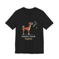 Basenji T-Shirt - Doesn't Bark. Yodels. Funny Barkless Dog Owner Tee