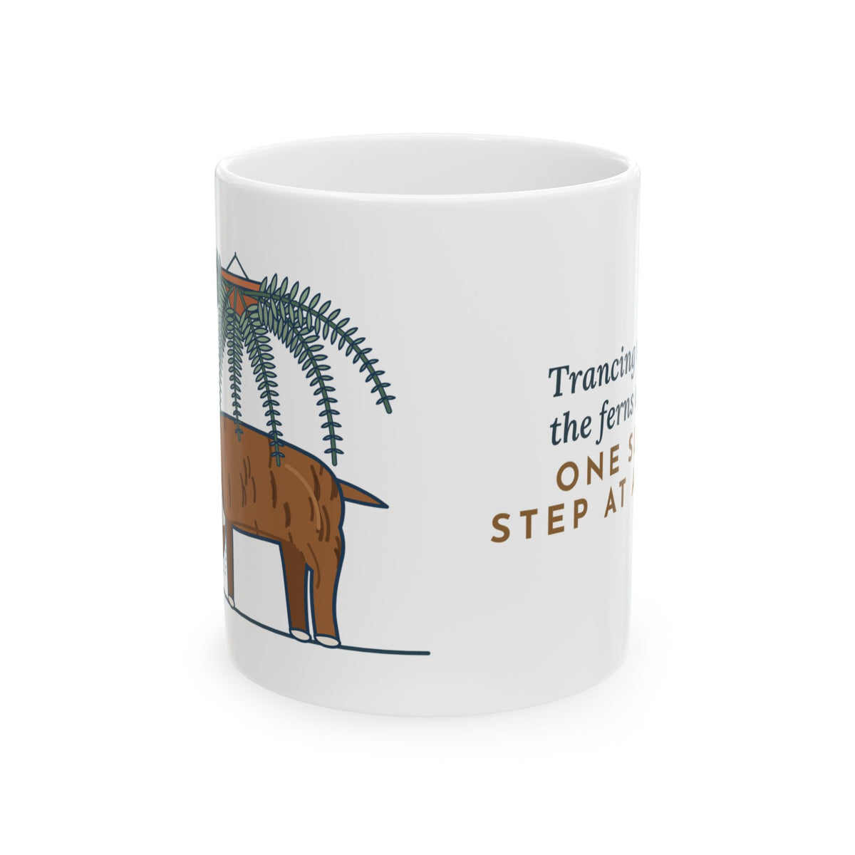Bull Terrier Coffee Mug - Trancing Under the Ferns Again, One Slow Step at a Time