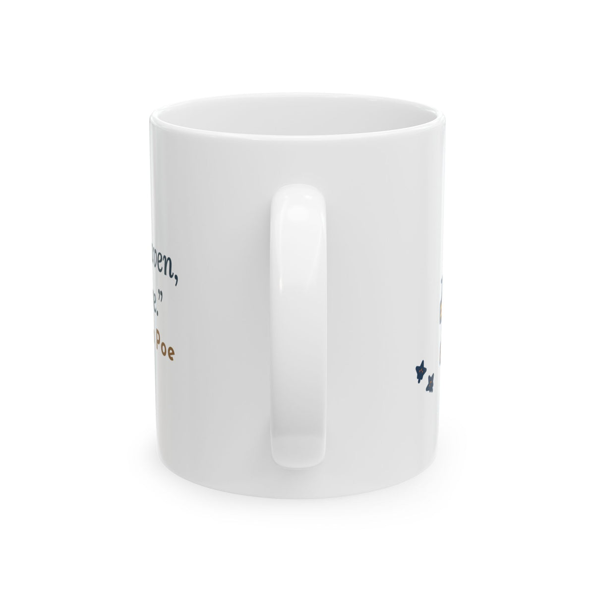 Poe Literary Quote Mug, Quoth the Raven, Gothic Raven on Books Coffee Mug 11oz