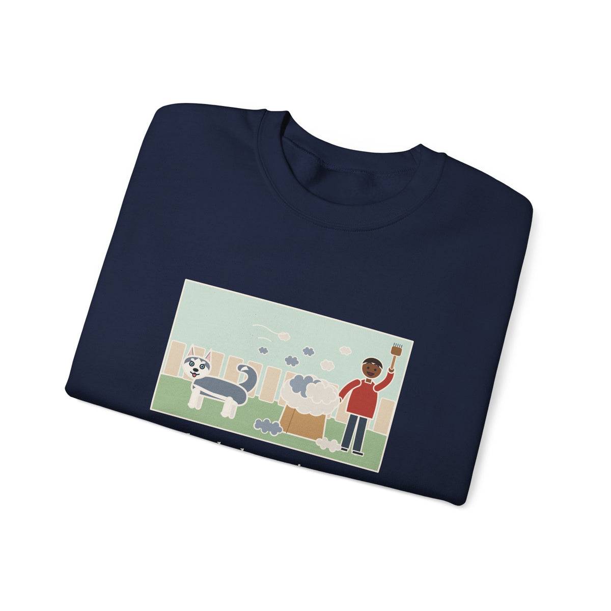 Pomsky Sweatshirt, Shed One Winter Coat, We Filled a Grocery Bag with It, Funny Shedding Season Crewneck
