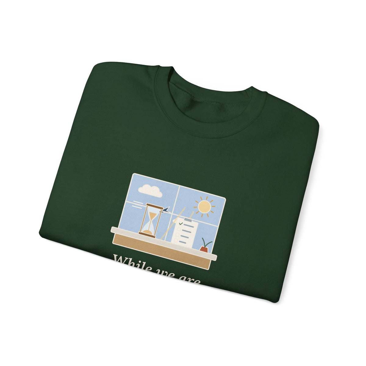 While We Are Postponing, Life Speeds By Sweatshirt, Stoic Seneca Quote Crewneck with Swift Past the Window