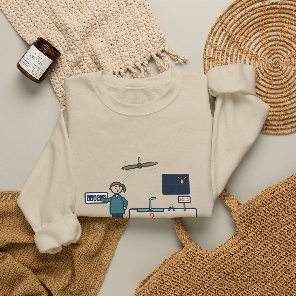 New Homeowner Sweatshirt, First Weekend Finding Which Switch Runs the Garbage Disposal, Funny Switch Plate Crewneck