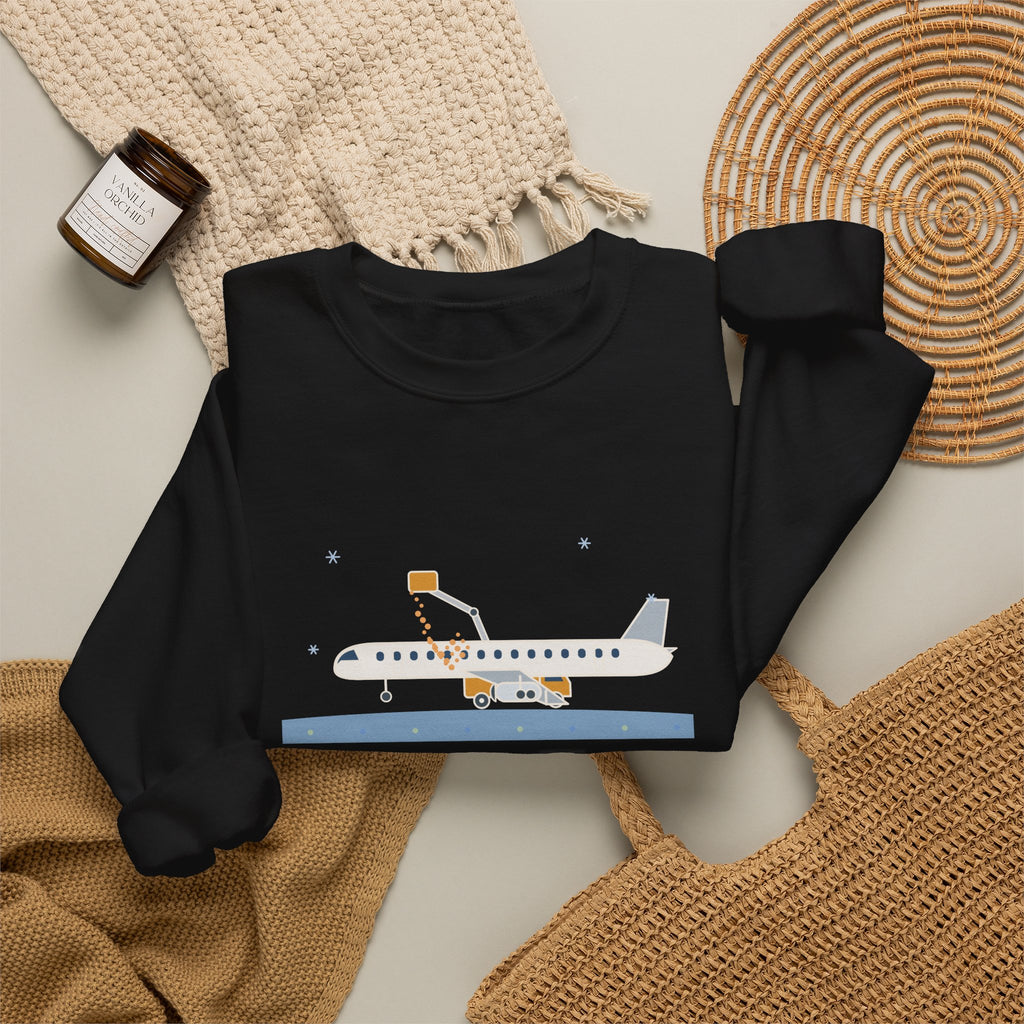 Holiday Travel Crewneck Sweatshirt - Still on the Deicing Pad Winter Flight Gift