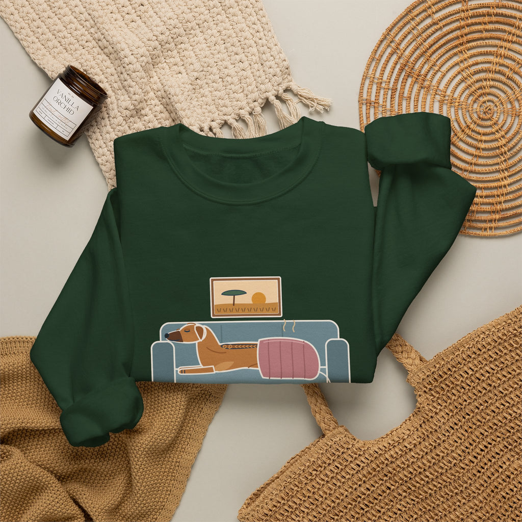 Rhodesian Ridgeback Crewneck Sweatshirt - Lives Under the Heated Blanket