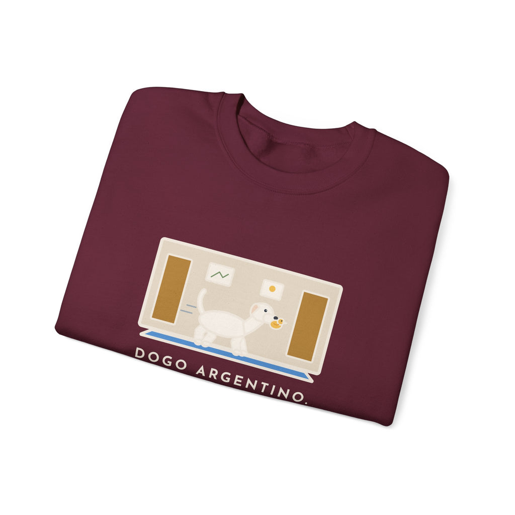Dogo Argentino Sweatshirt, One Hundred Pounds, Carries His Stuffed Duck to Every Room, Funny Hallway Parade Crewneck