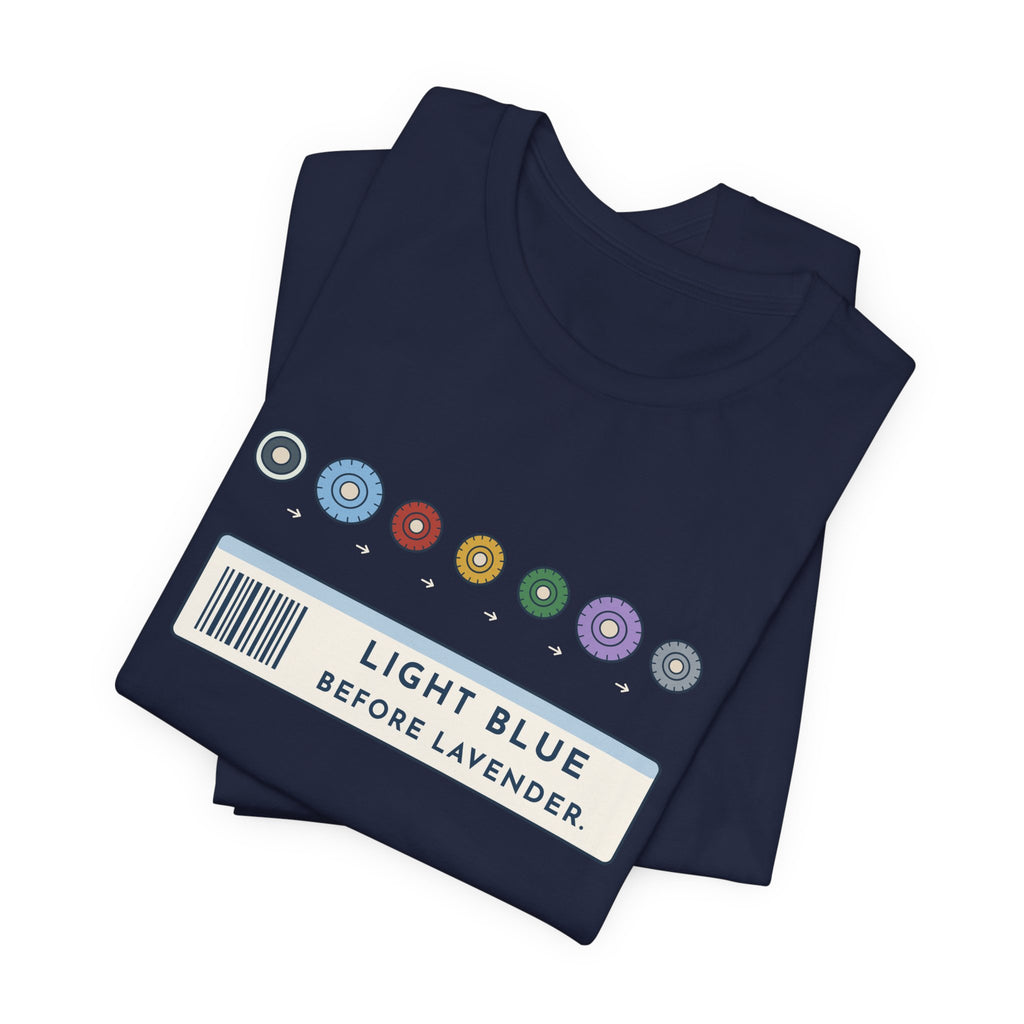 Phlebotomist T-Shirt - Light Blue Before Lavender Order of Draw Tee