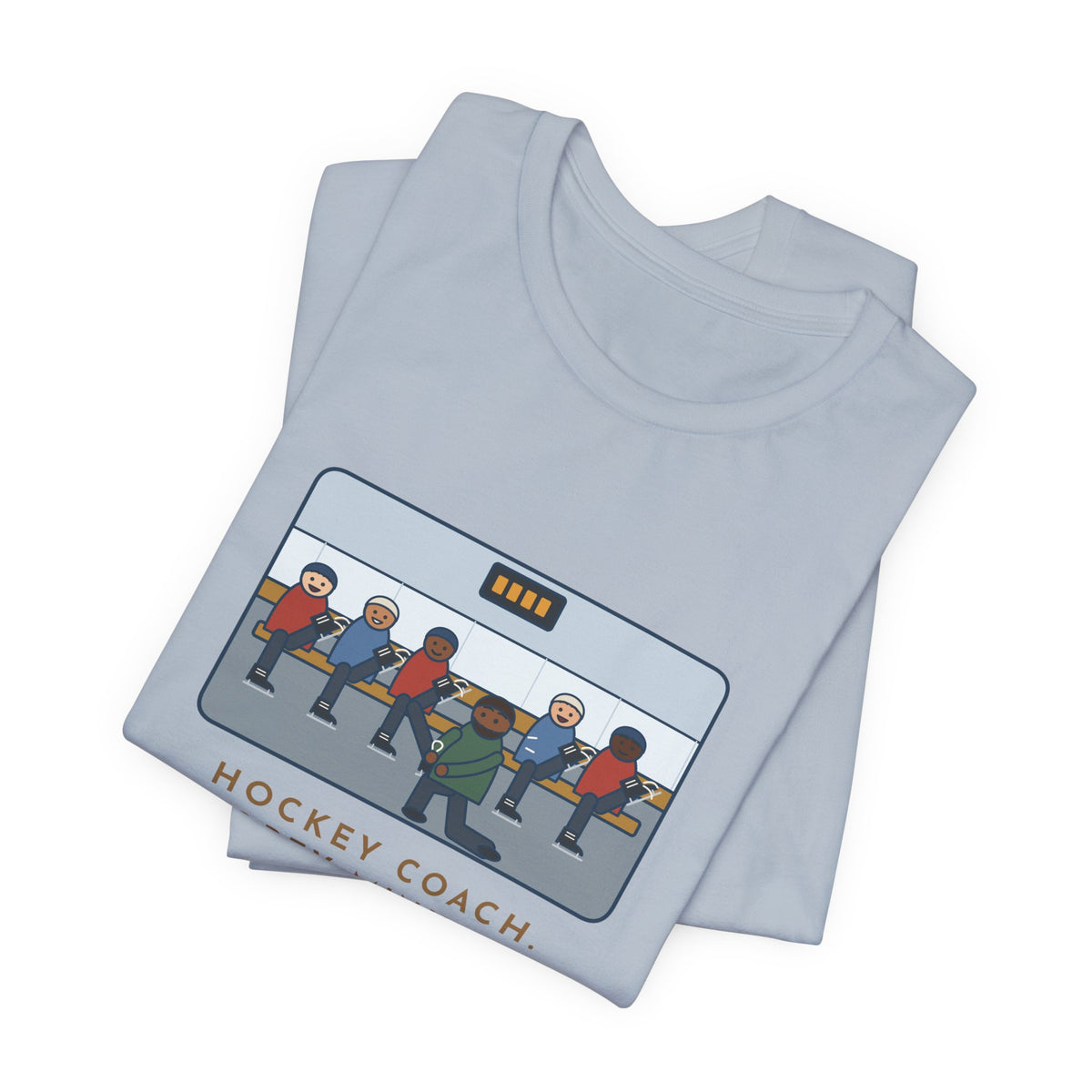 Funny Hockey Coach T-Shirt, Forty Minutes on the Rink, Thirty-Five of Them Tying Skates, Rink Bench Tee