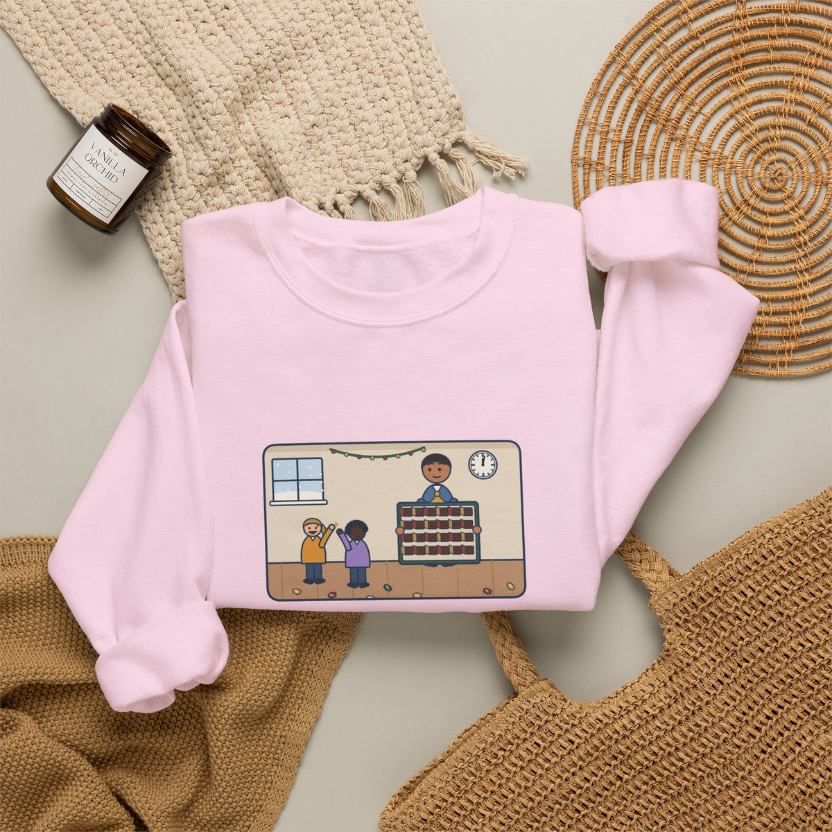Countdown Calendar Sweatshirt, December 1, the Kids Opened All Twenty-Four Little Doors by Lunch, Funny December Kitchen Crewneck
