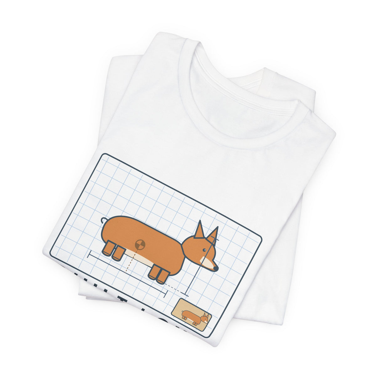 Corgi T-Shirt - Built Low for Stability Corgi Owner Blueprint Tee