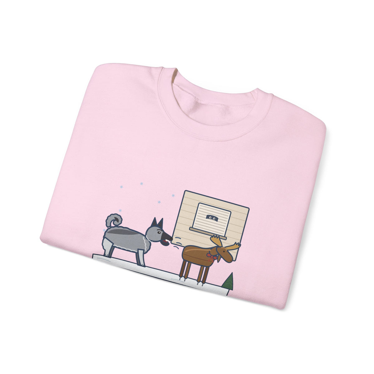 Norwegian Elkhound Crewneck Sweatshirt - Barked at the Plastic Lawn Moose for an Hour
