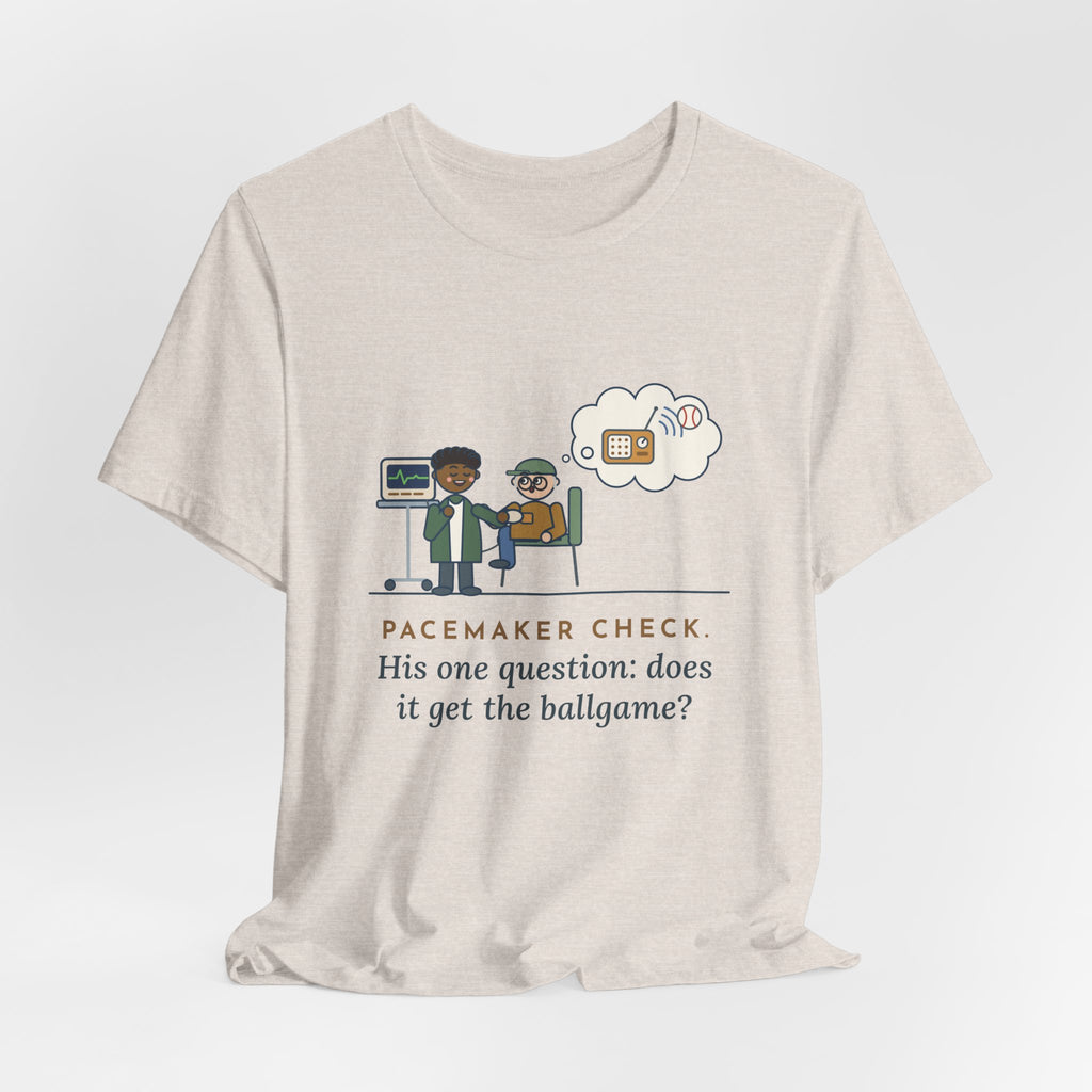Cardiac Device Clinic Nurse T-Shirt - Pacemaker Check, Does It Get the Ballgame Funny Nurse Tee