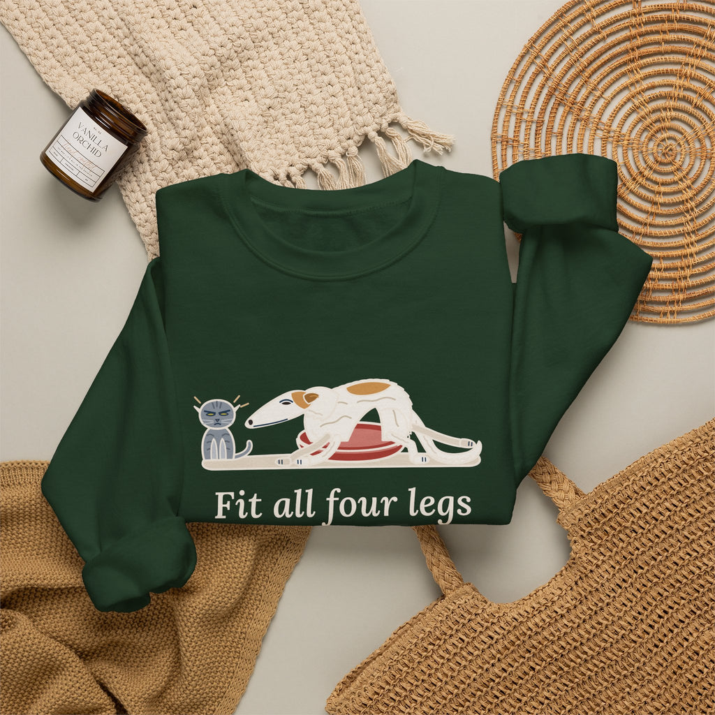 Borzoi Crewneck Sweatshirt - All Four Legs in the Cat Bed Sighthound Owner Gift