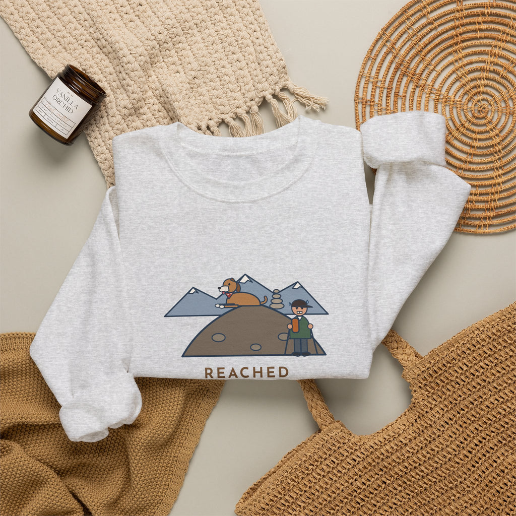 Funny Colorado Hiking Crewneck Sweatshirt - Summit Dog Got There an Hour Earlier