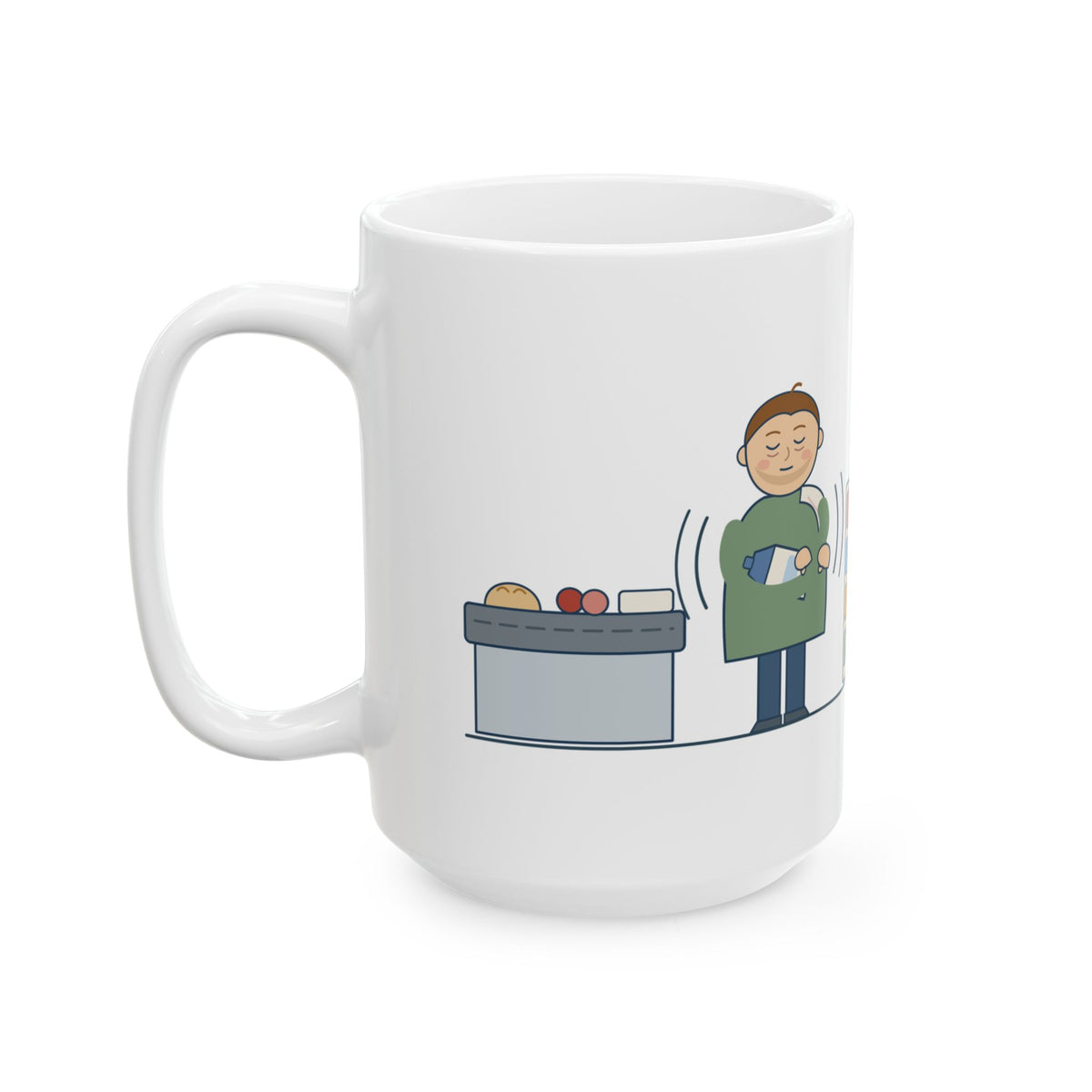 Large 15oz New Dad Mug - Swaying in the Checkout Line. No Baby. New Parent Coffee Mug