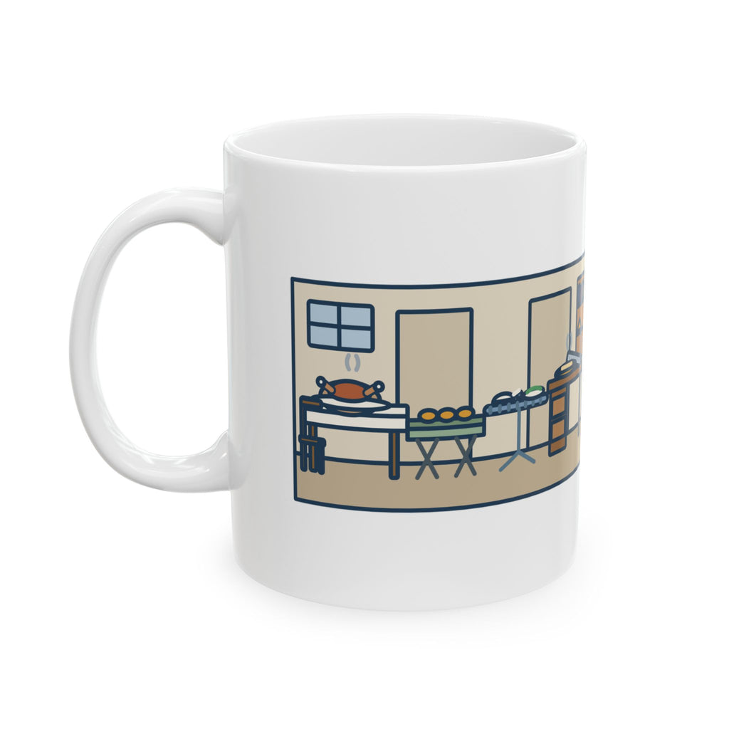 Thanksgiving Table Mug 11oz, The Card Table, the Patio Table and My Desk, Funny Host Coffee Mug