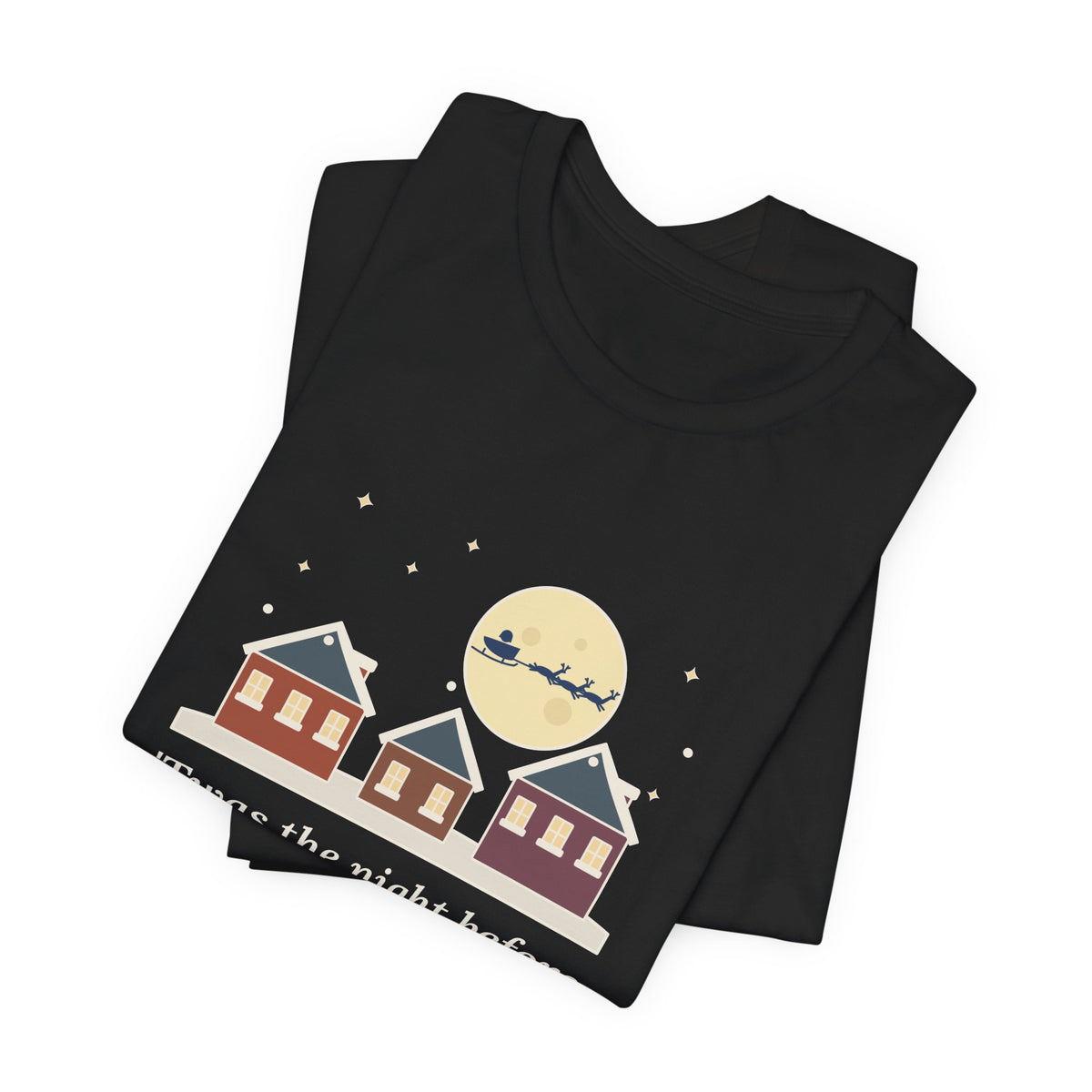 Moore Quote T-Shirt, Twas the Night Before Christmas, Christmas Moonlit 1820s Town Tee